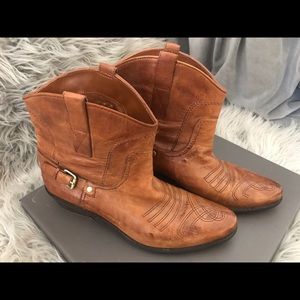 Franco Sarto Leather Ankle Boots 8.5